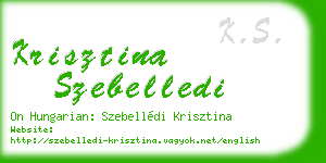 krisztina szebelledi business card